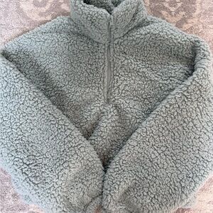 Hollister Soft Green Sherpa Pullover